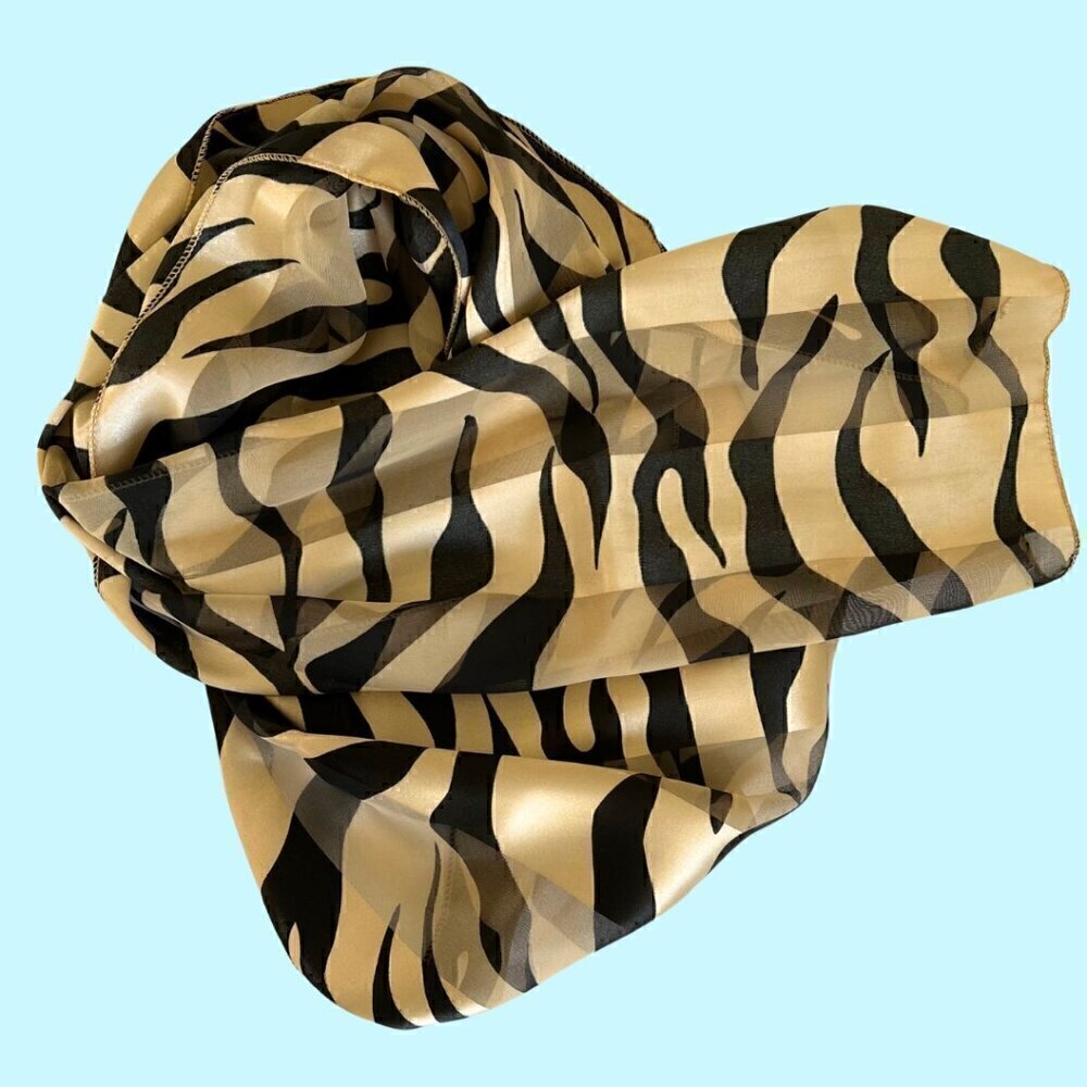 Abstract Zebra Print Hair & Neck Scarf - Picture 3 of 4